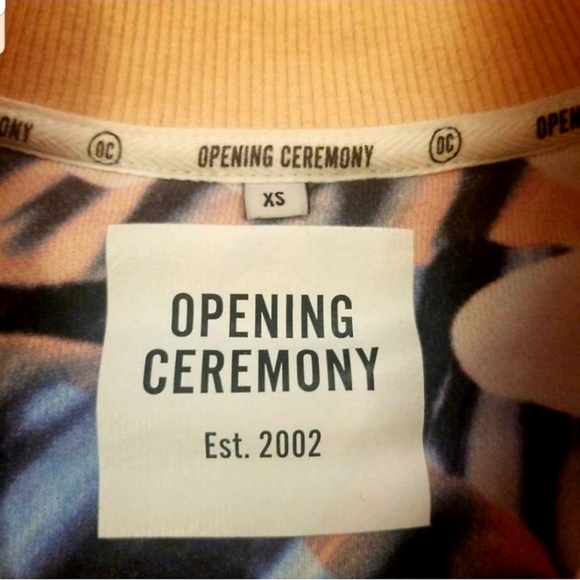 Like New Authentic Opening Ceremony Painted Leaves OC Sweatshirt Top Shirt Crew - Picture 5 of 8